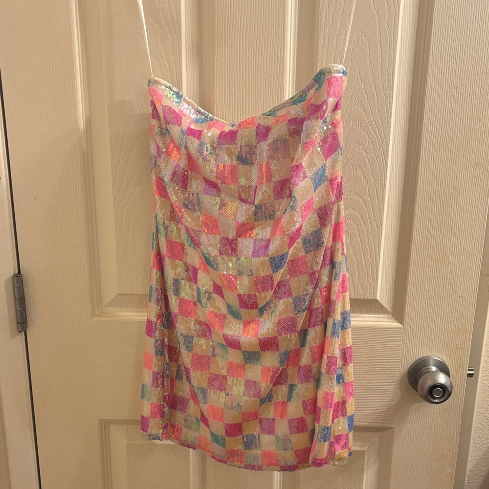 Show Me Your MuMu Multicolor Strapless Dress